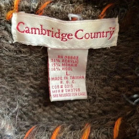 Cambridge Country preppy vintage large sweater - Picture 3 of 3